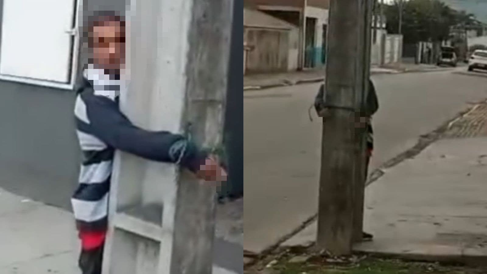Após ser amarrado em poste e levar surra, ladrão promete que não vai mais roubar em SC