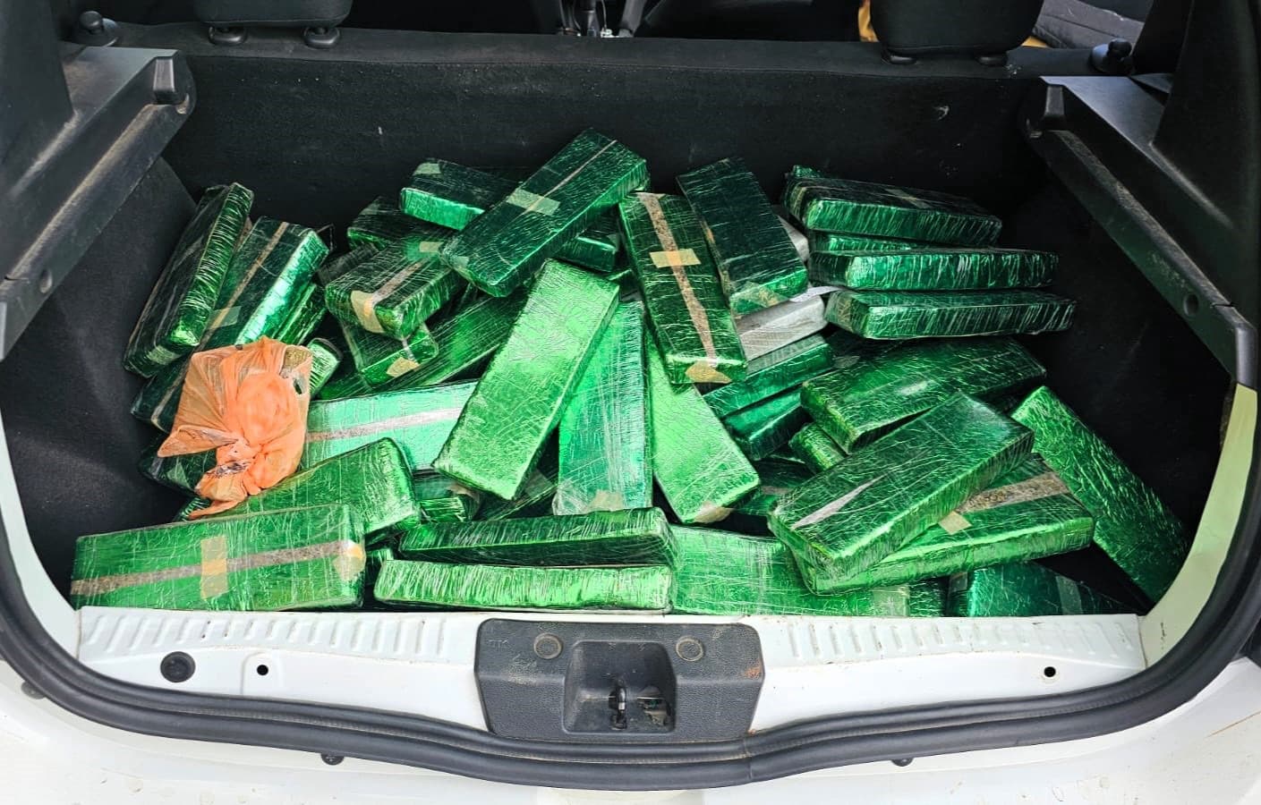 Panos pretos escondiam 134 kg de maconha em carro parado na BR-101