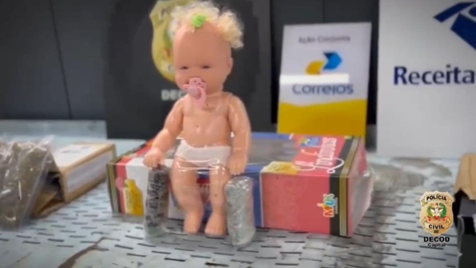 Bebê reborn recheado de drogas surpreende policiais em Florianópolis