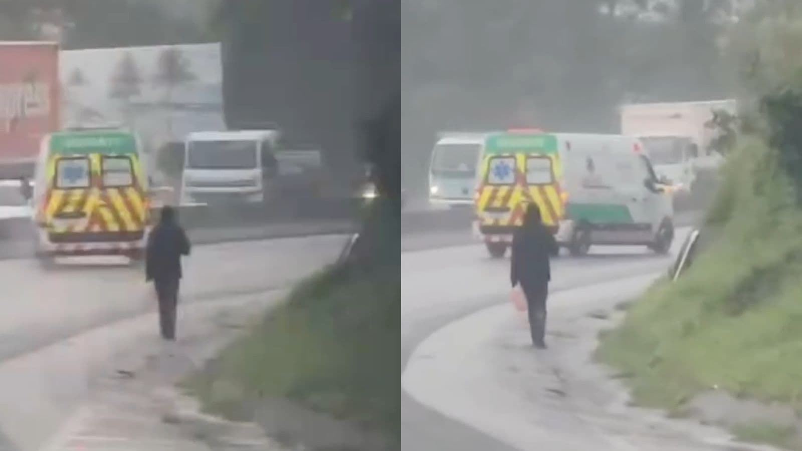 Ambulância é flagrada em zigue-zague na BR-101 e todos deveriam saber o motivo