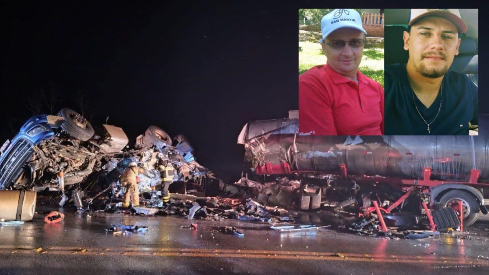 Identificados caminhoneiros mortos em colisão entre carretas na BR-153