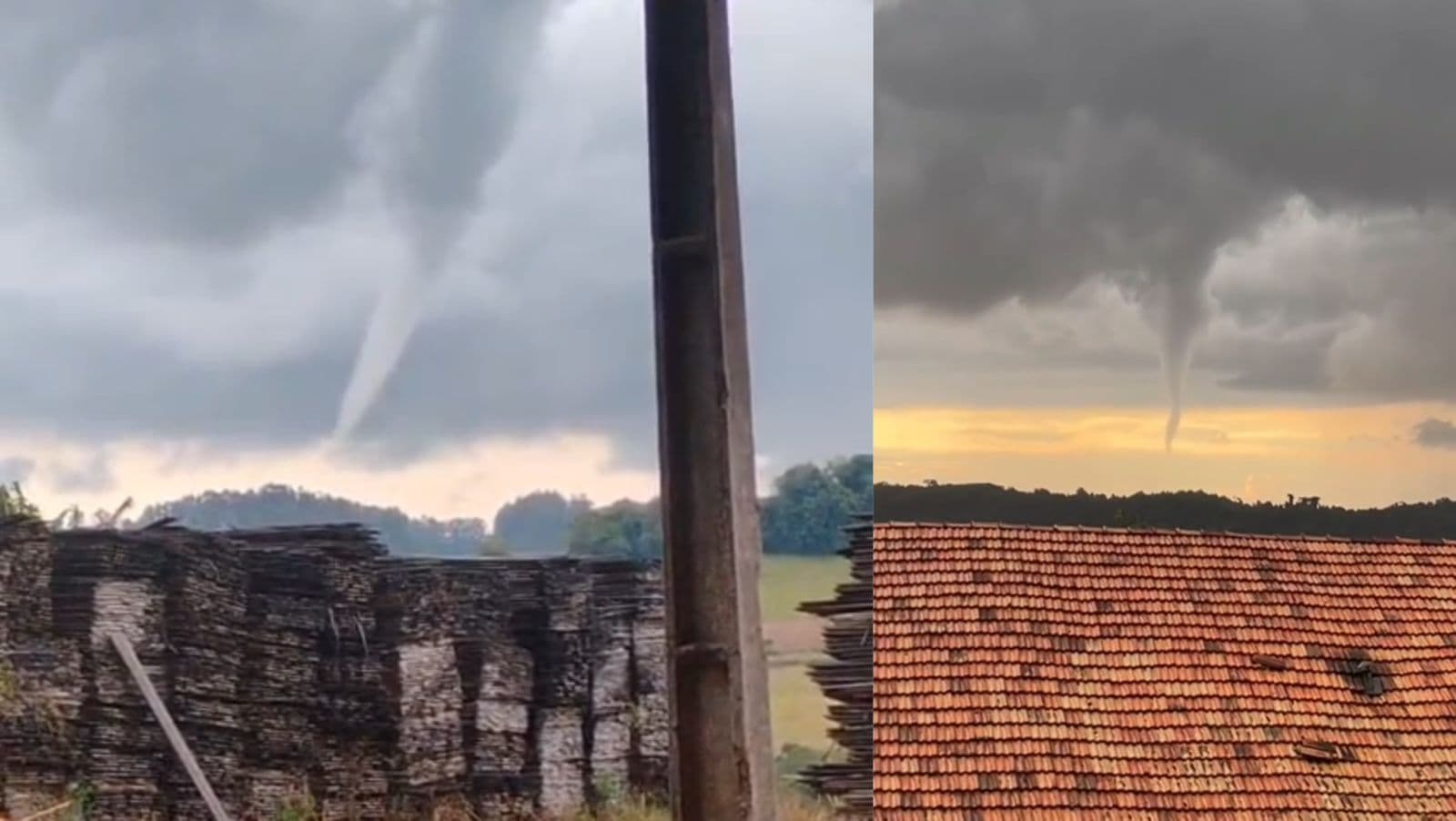 “Parecia um tornado!”: o que o “funil” que assustou moradores no Oeste de SC?