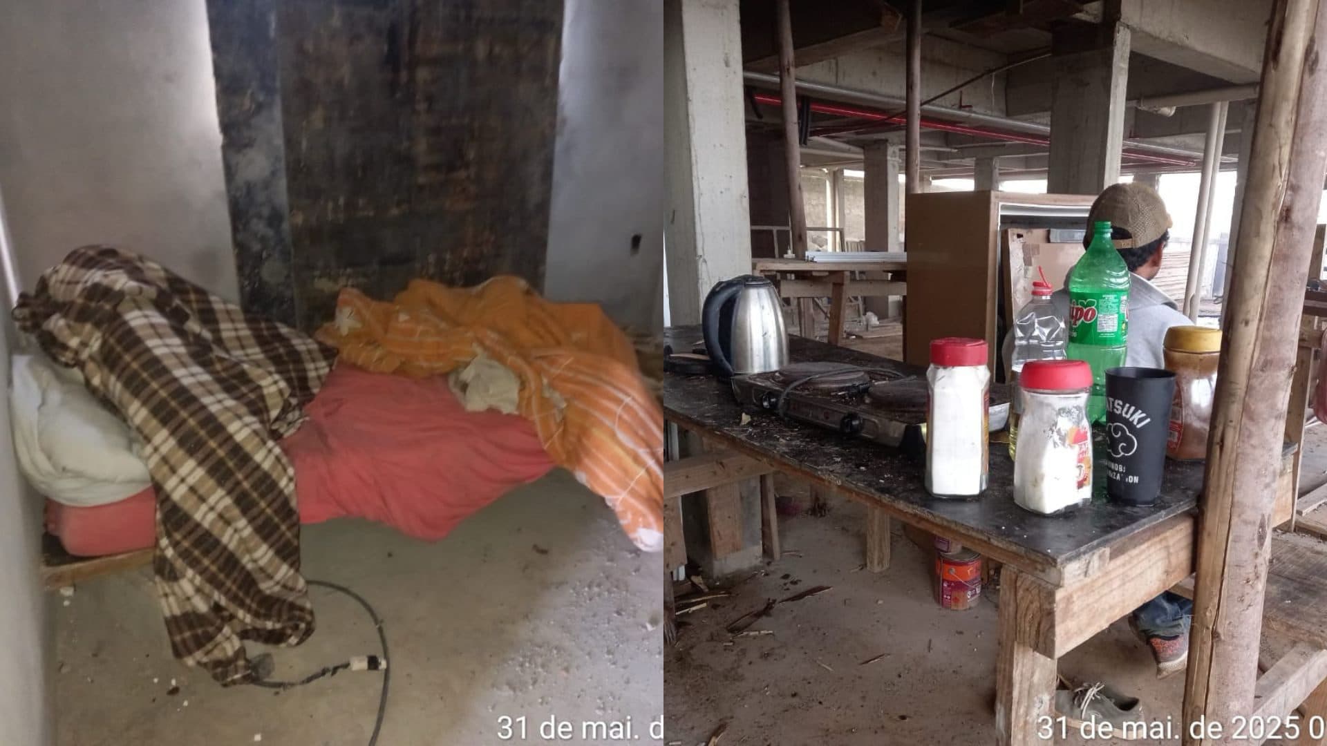 “Dormindo no cimento e sem comida”: trabalhadores são encontrados em obra sob frio de 5 °C