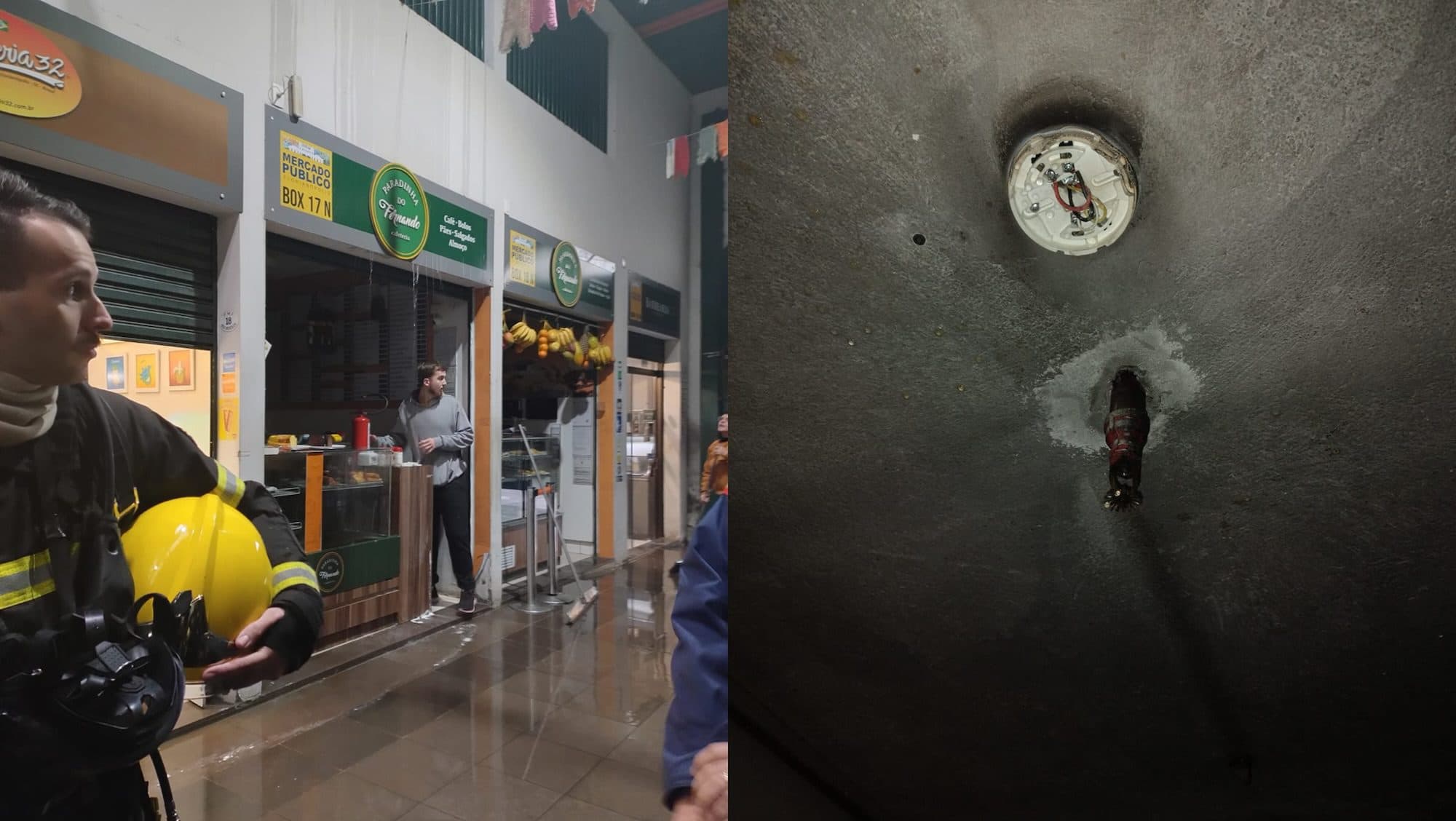 Correria no Mercado Público: princípio de incêndio mobiliza bombeiros em Florianópolis