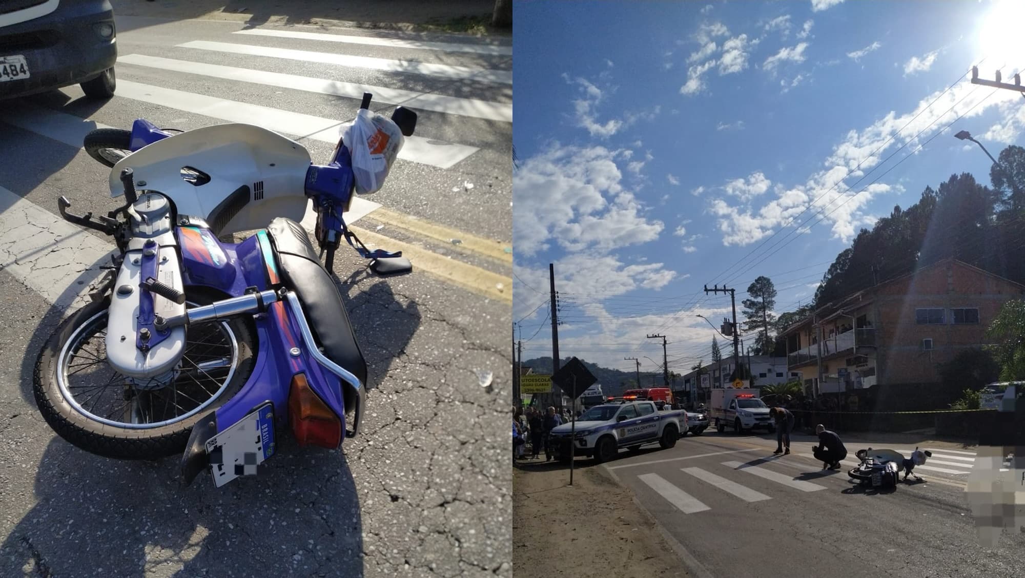 Idosa morre atropelada em faixa de pedestre por moto em Brusque