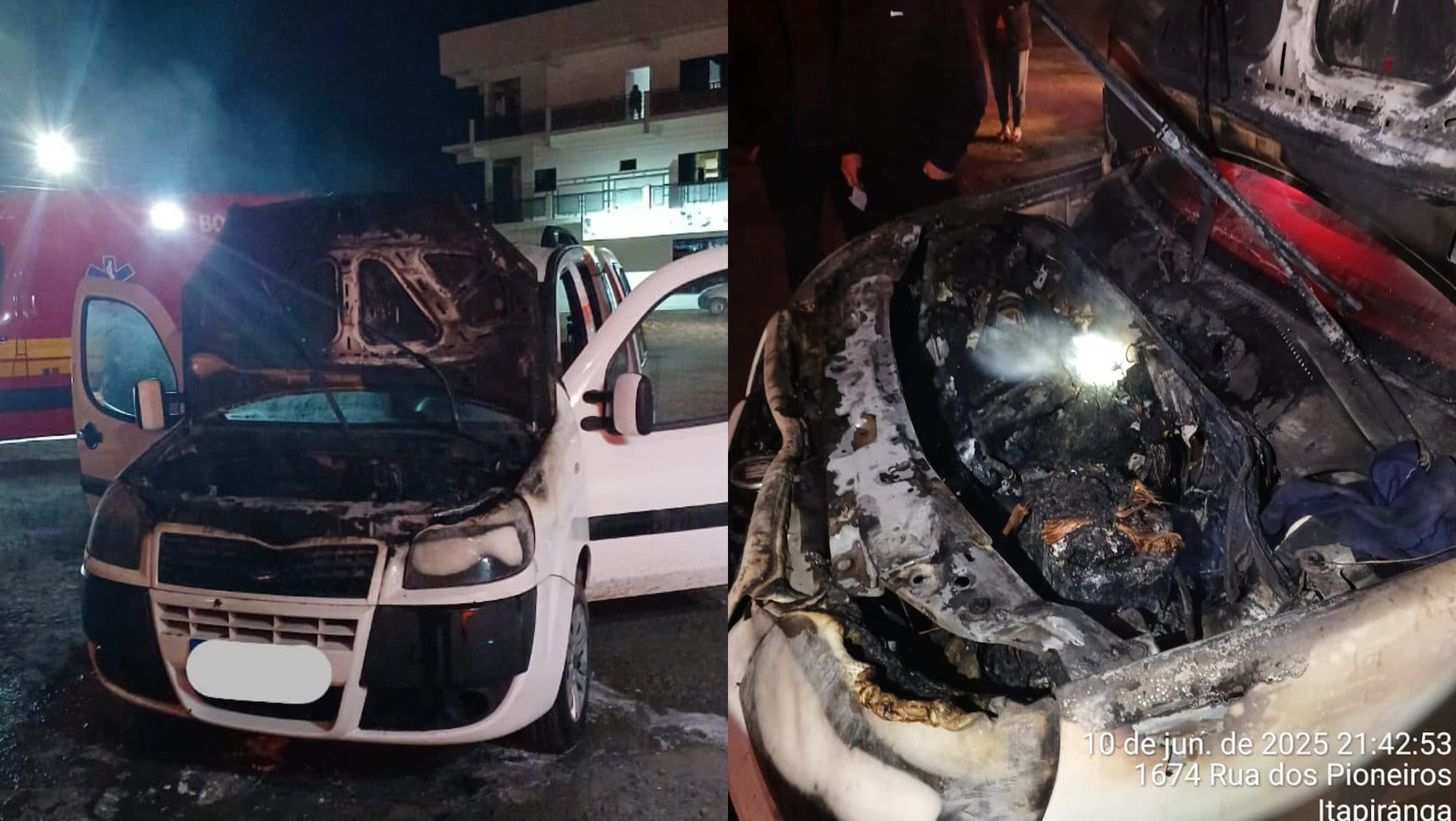 Moradores agem rápido e evitam tragédia durante incêndio em veículo 