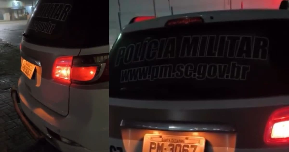 Vídeo mostra preso chutando viatura da PM após tumulto em festa em Porto Belo