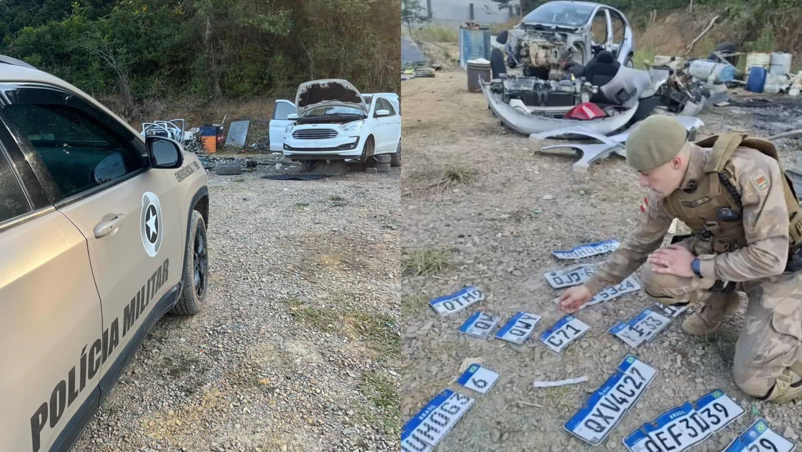 Desmanche clandestino de veículos é descoberto pela PM em Itajaí