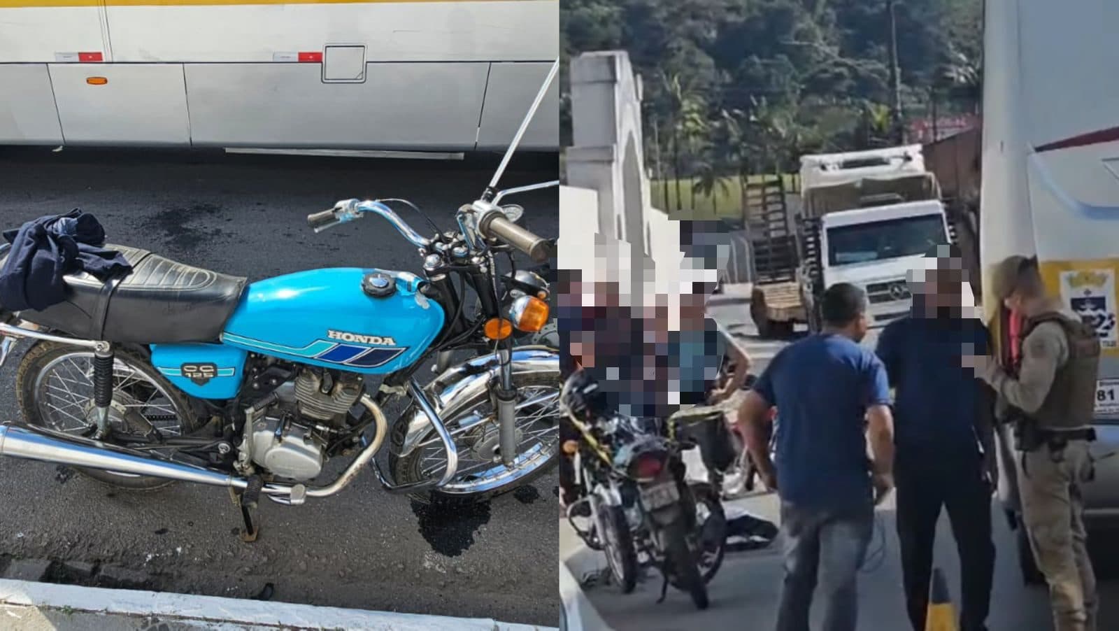 Idoso morre ao bater moto em ônibus enquanto olhava para cemitério em Itajaí