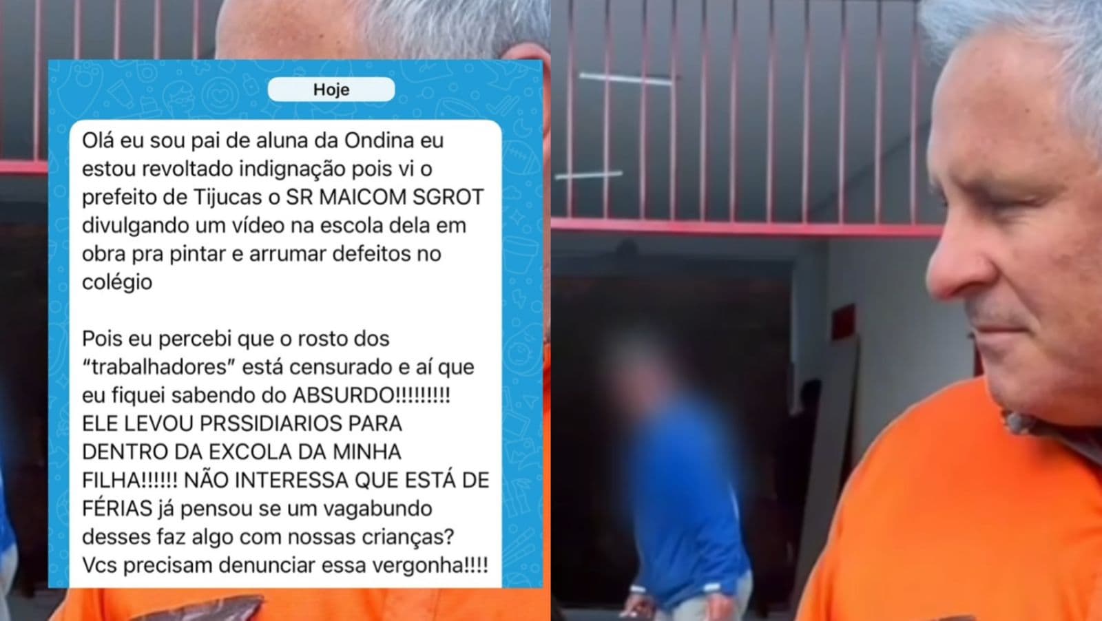 Prefeito de Tijucas é criticado por colocar presidiários para trabalhar em obra de escola em pleno sábado