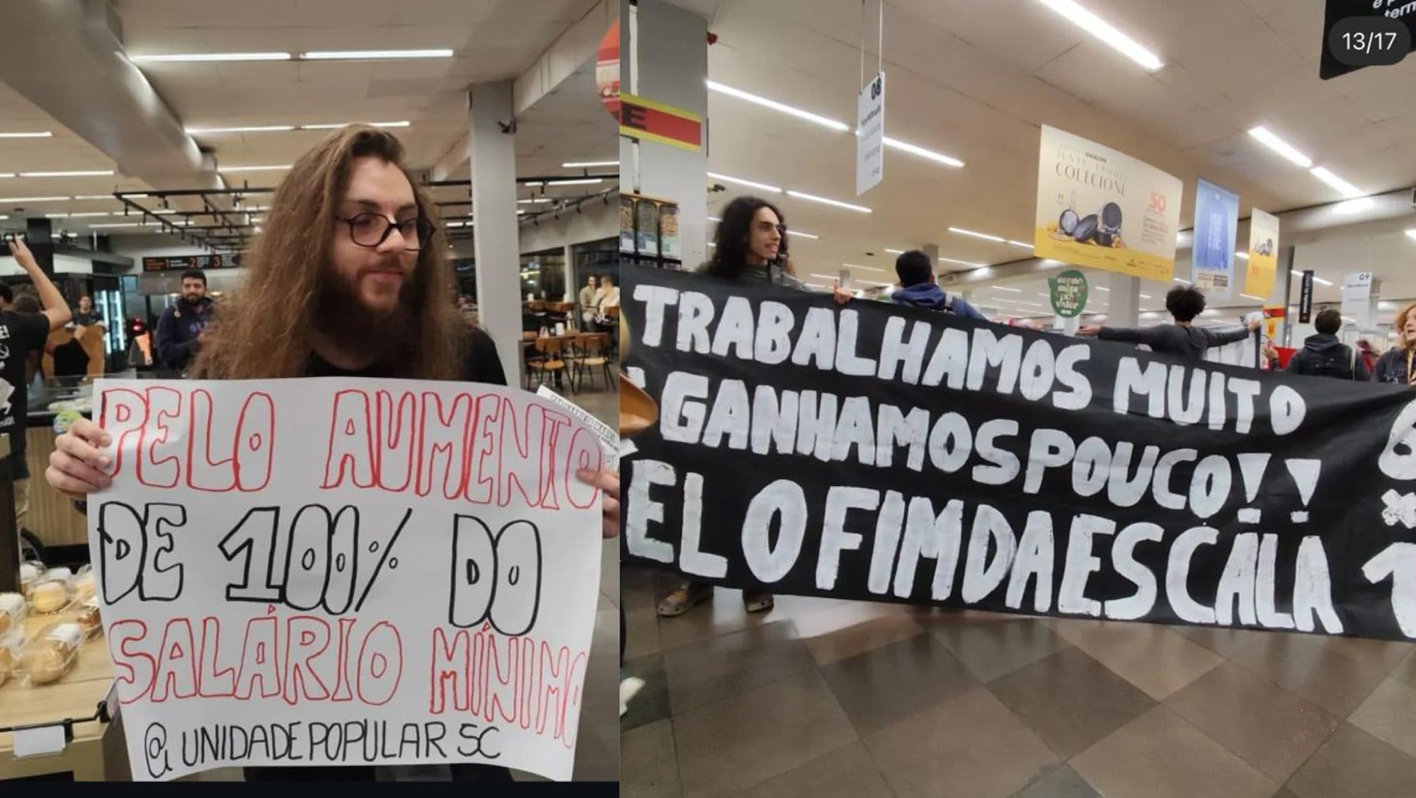 Ativistas de esquerda invadem supermercados na Grande Florianópolis em protesto; entenda