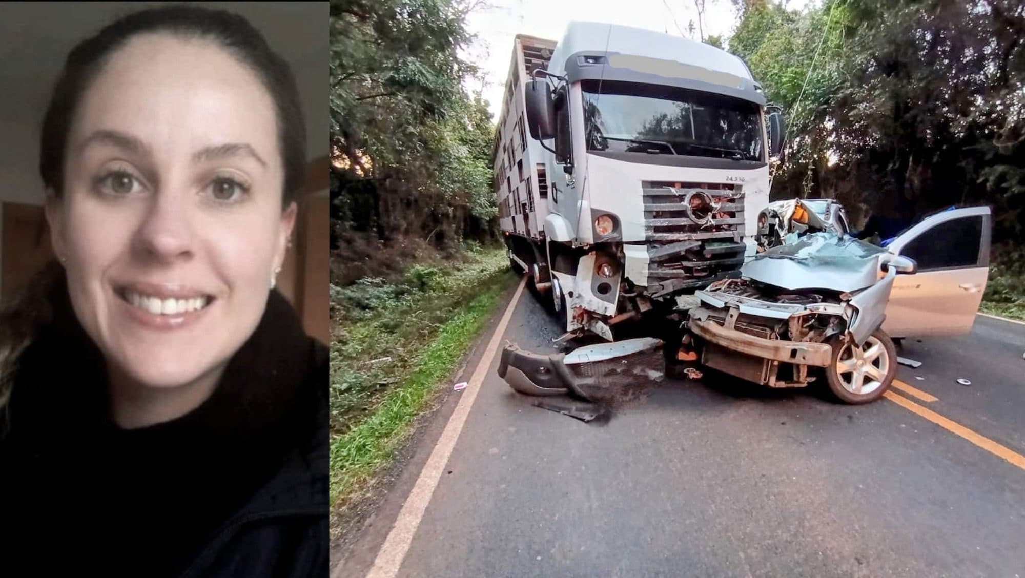Professora morre em colisão com caminhão na SC-283