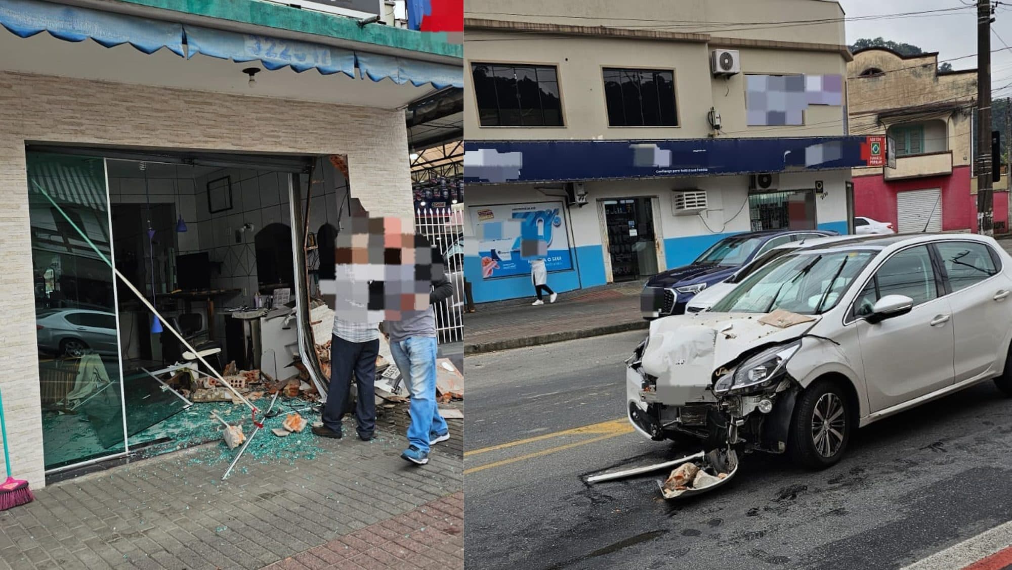 Veículo invade comércio em Blumenau e por pouco não causa tragédia