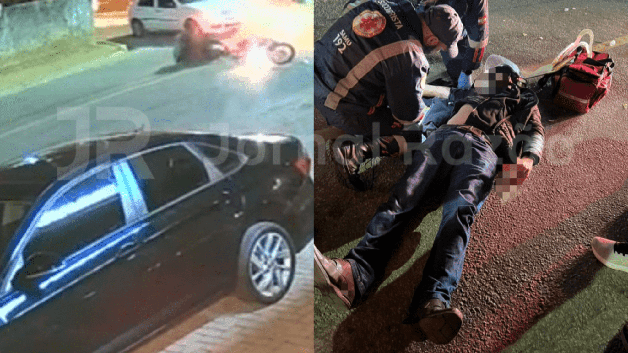Motociclista tem frente cortada por carro e sofre fratura em Itapema