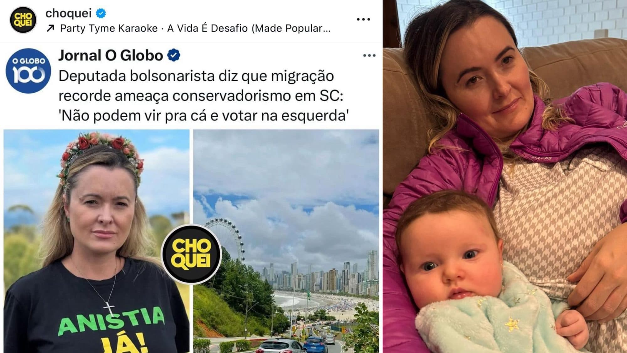 Júlia Zanatta diz o que muitos catarinenses pensam e é atacada:  “não é xenofobia, é defender SC”