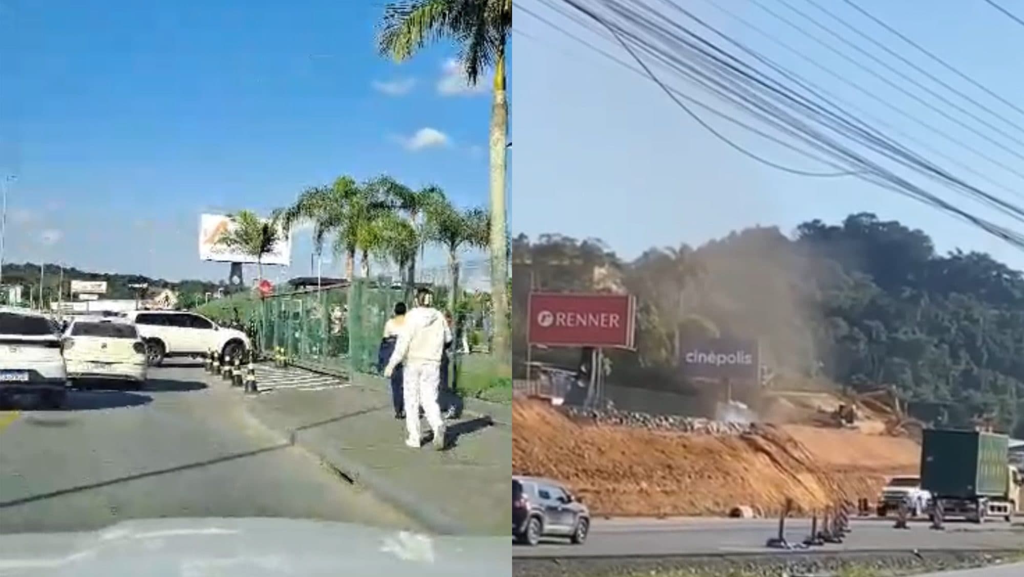 Pânico e correria: vazamento de gás na BR-470 provoca evacuação de shopping