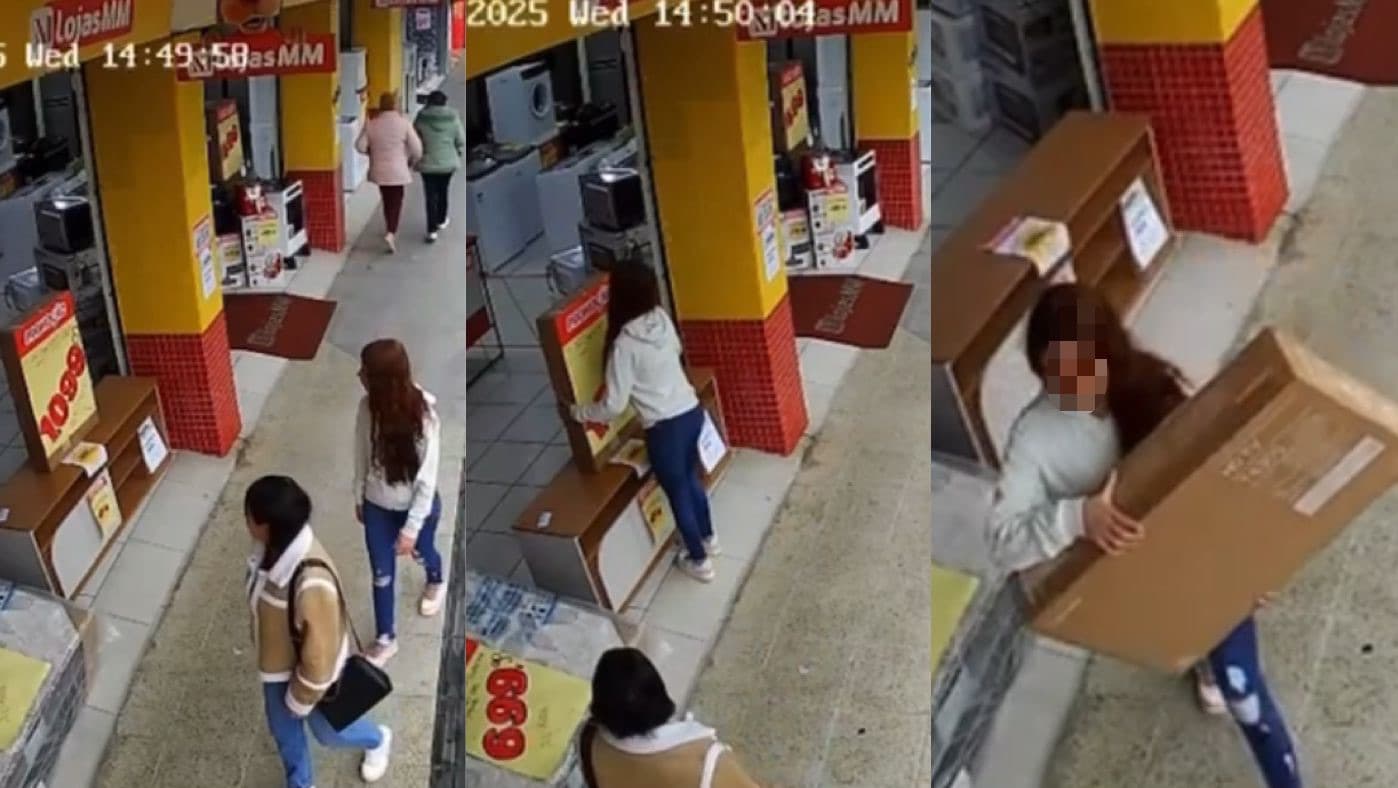 “Mão leve”: Mulher rouba caixa de TV e acaba surpreendida com o que tinha dentro