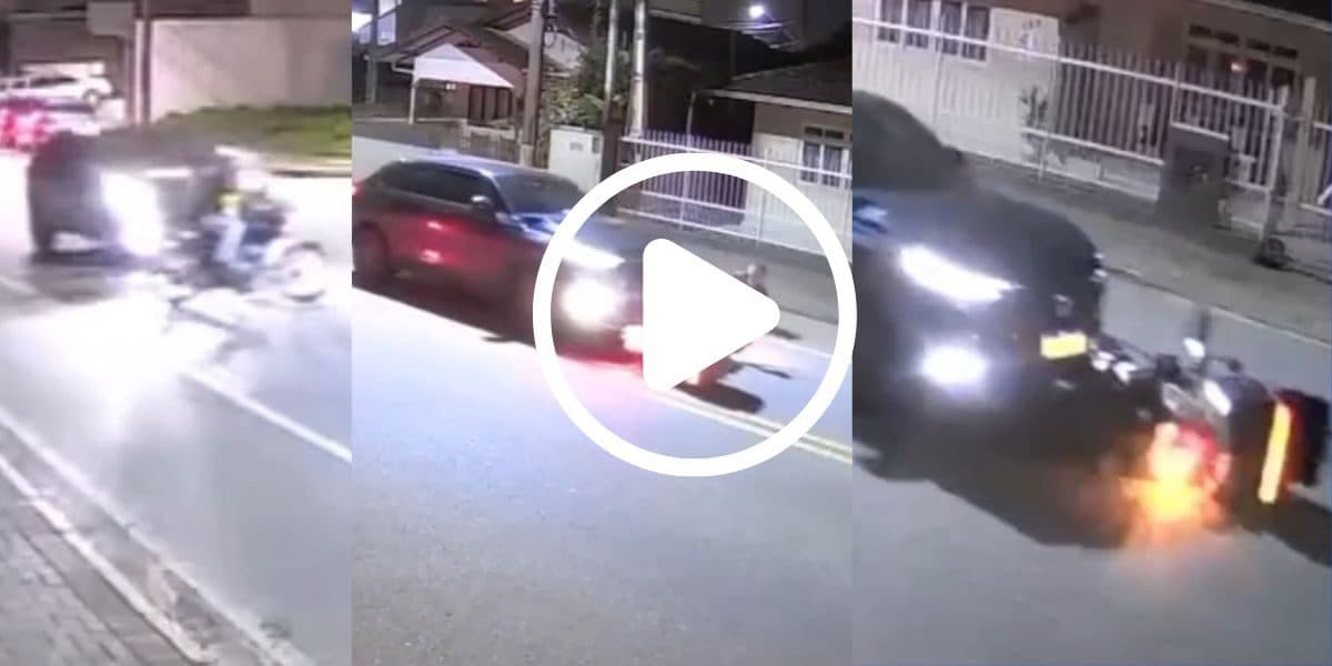 Quem errou? Acidente entre moto e carro em SC divide opiniões e gera debate nas redes