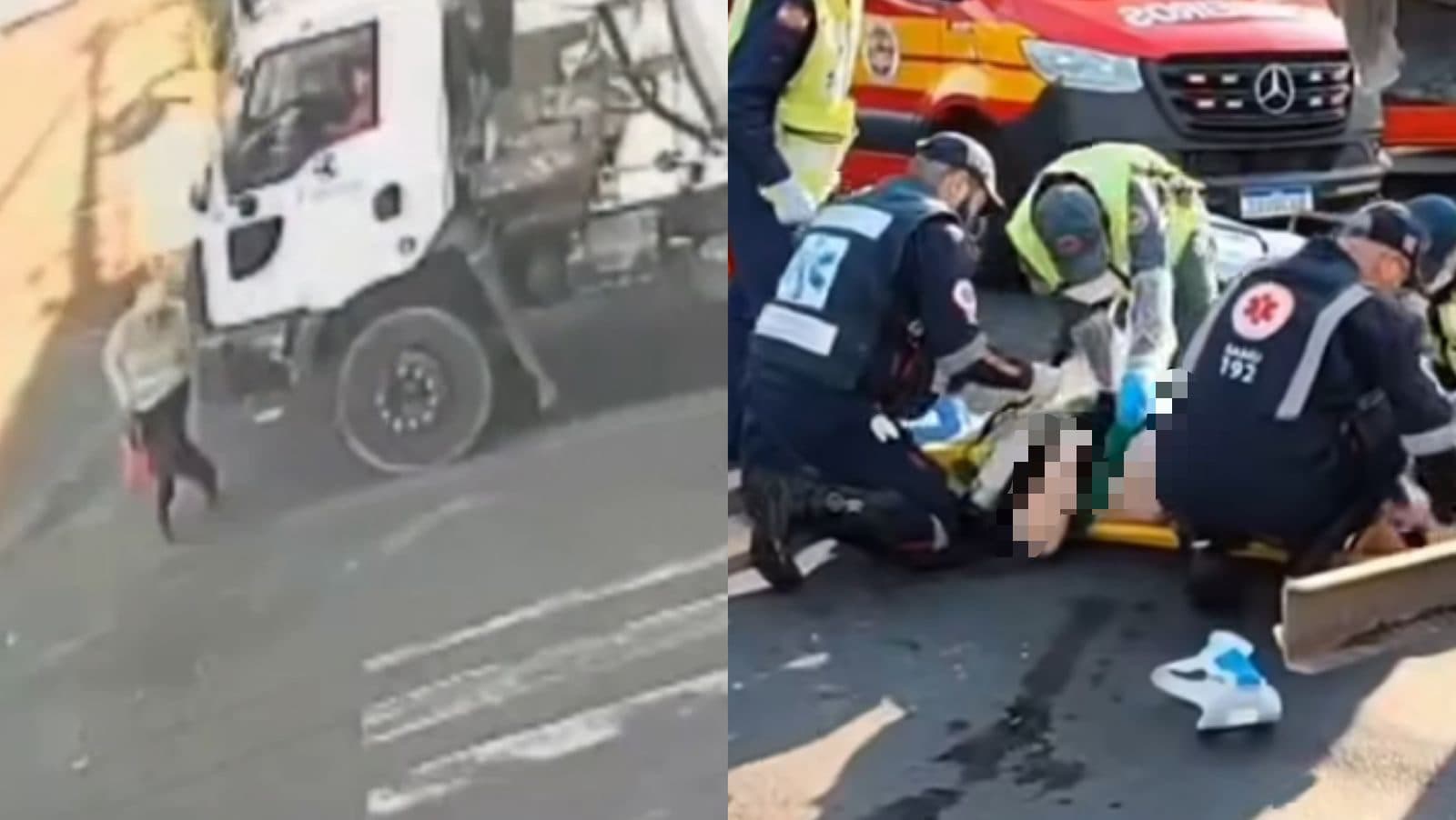 Morre idosa que foi atropelada e arrastada por caminhão em Chapecó