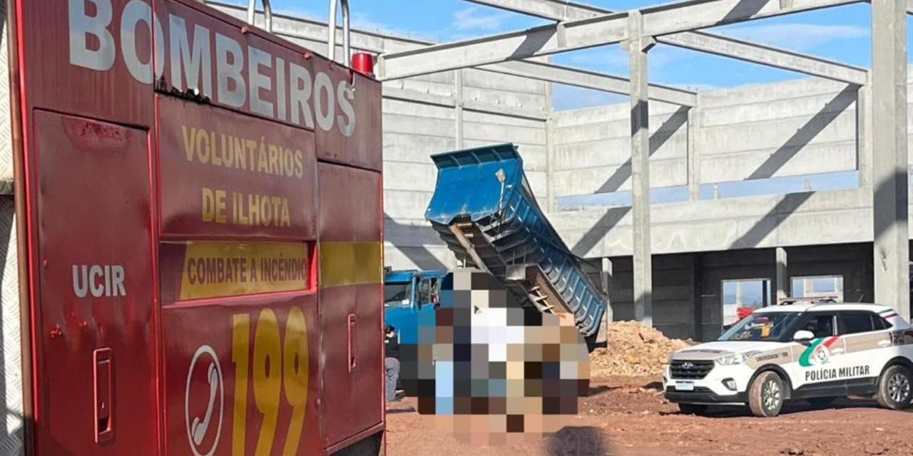 Trabalhador morre atropelado por caminhão caçamba em canteiro de obra em SC