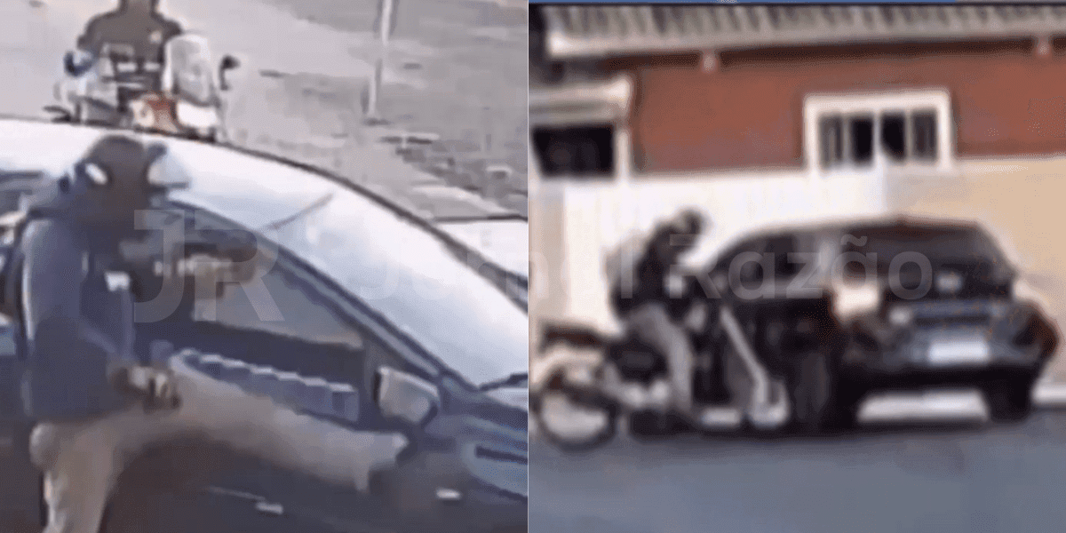 Motociclista se revolta e destrói retrovisores de carro após acidente em Navegantes