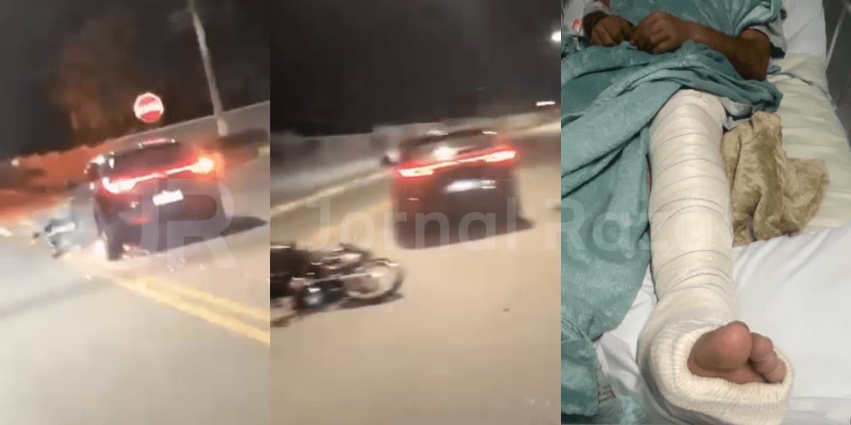 Idoso é preso após motoboy ser atropelado e moto ser arrastada por avenida em SC
