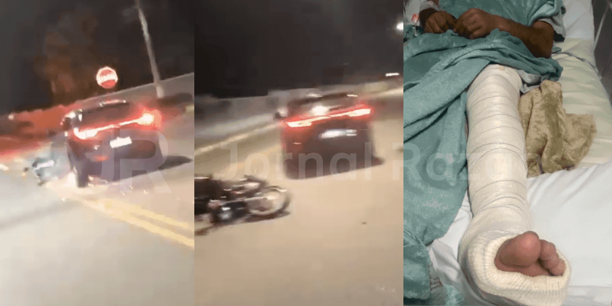 Idoso é preso após motoboy ser atropelado e moto ser arrastada por avenida em SC