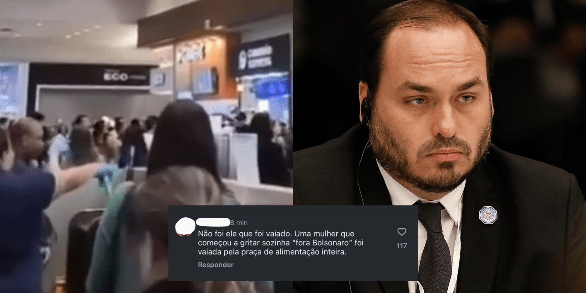 Filho de Bolsonaro foi vaiado em Shopping de Floripa? Testemunhas desmentem