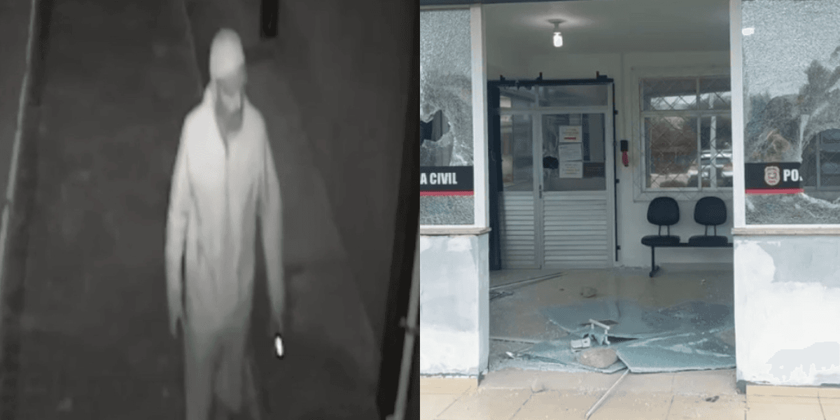 VÍDEO: Polícia Civil caça indivíduo que atacou a Delegacia de Tijucas