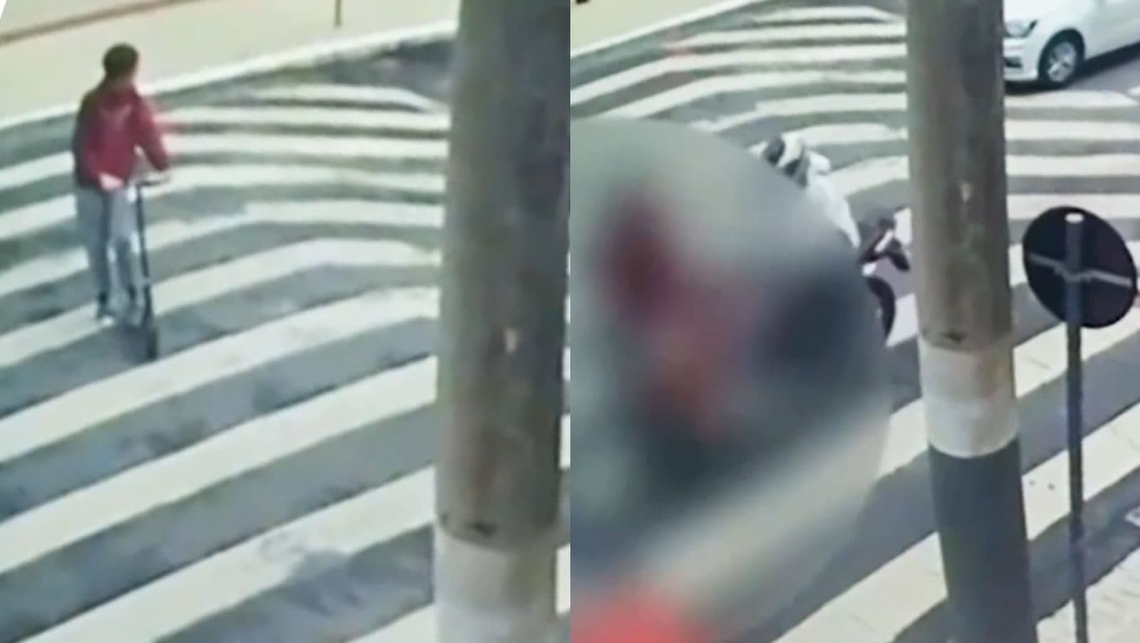 Adolescente é atropelado violentamente por moto em faixa de pedestre em Balneário Camboriú