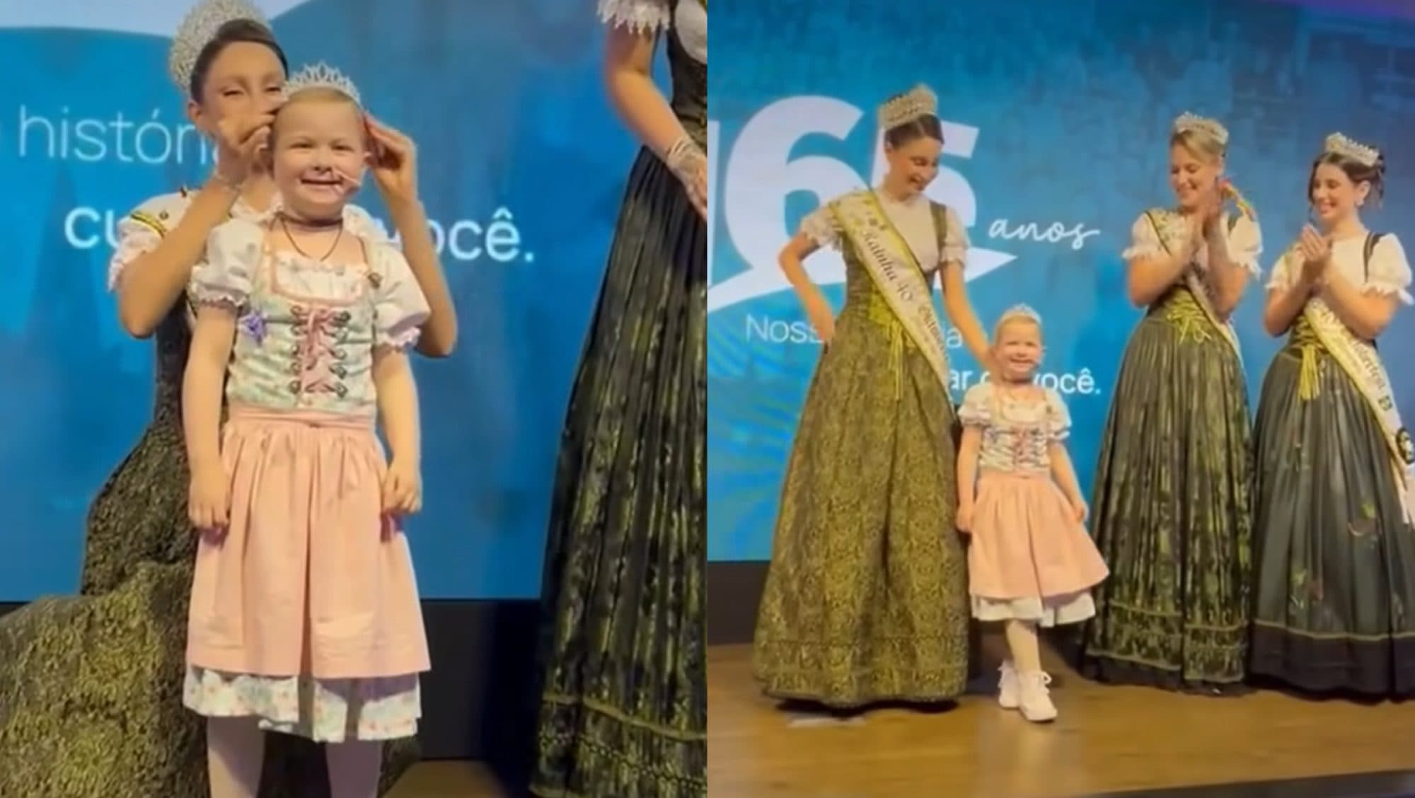 Menina de 6 anos com leucemia é coroada como a princesa mirim do Oktoberfest