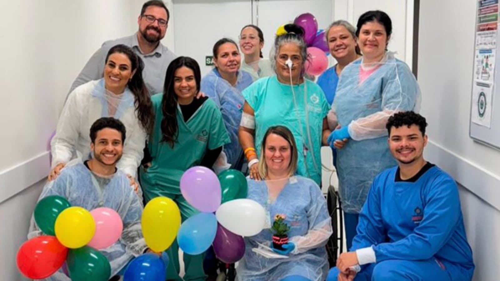Moradora de SC deixa UTI de hospital após 4 meses lutando pela vida