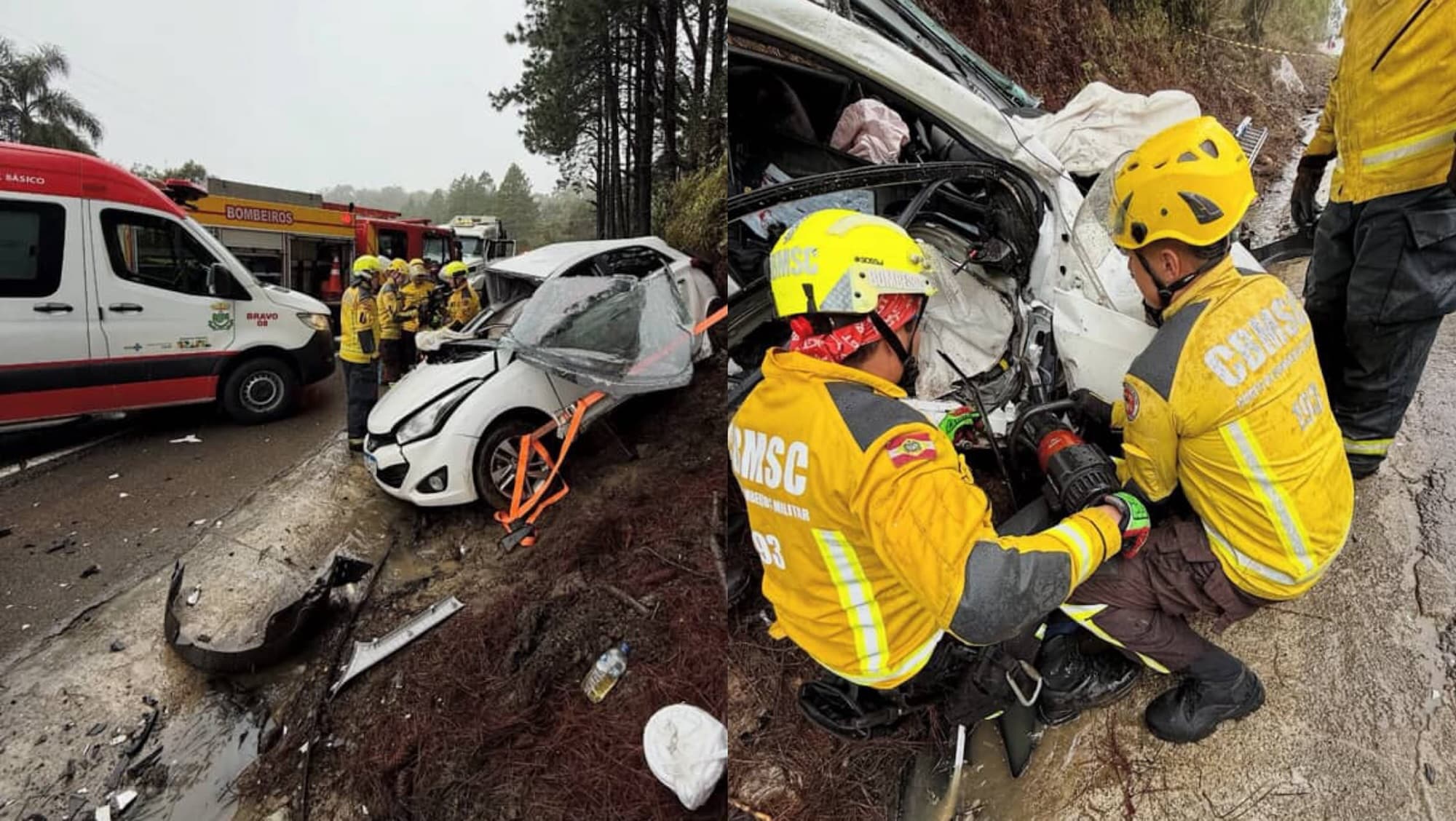 TRAGÉDIA: Grave acidente mata duas pessoas na BR-282 na Grande Florianópolis