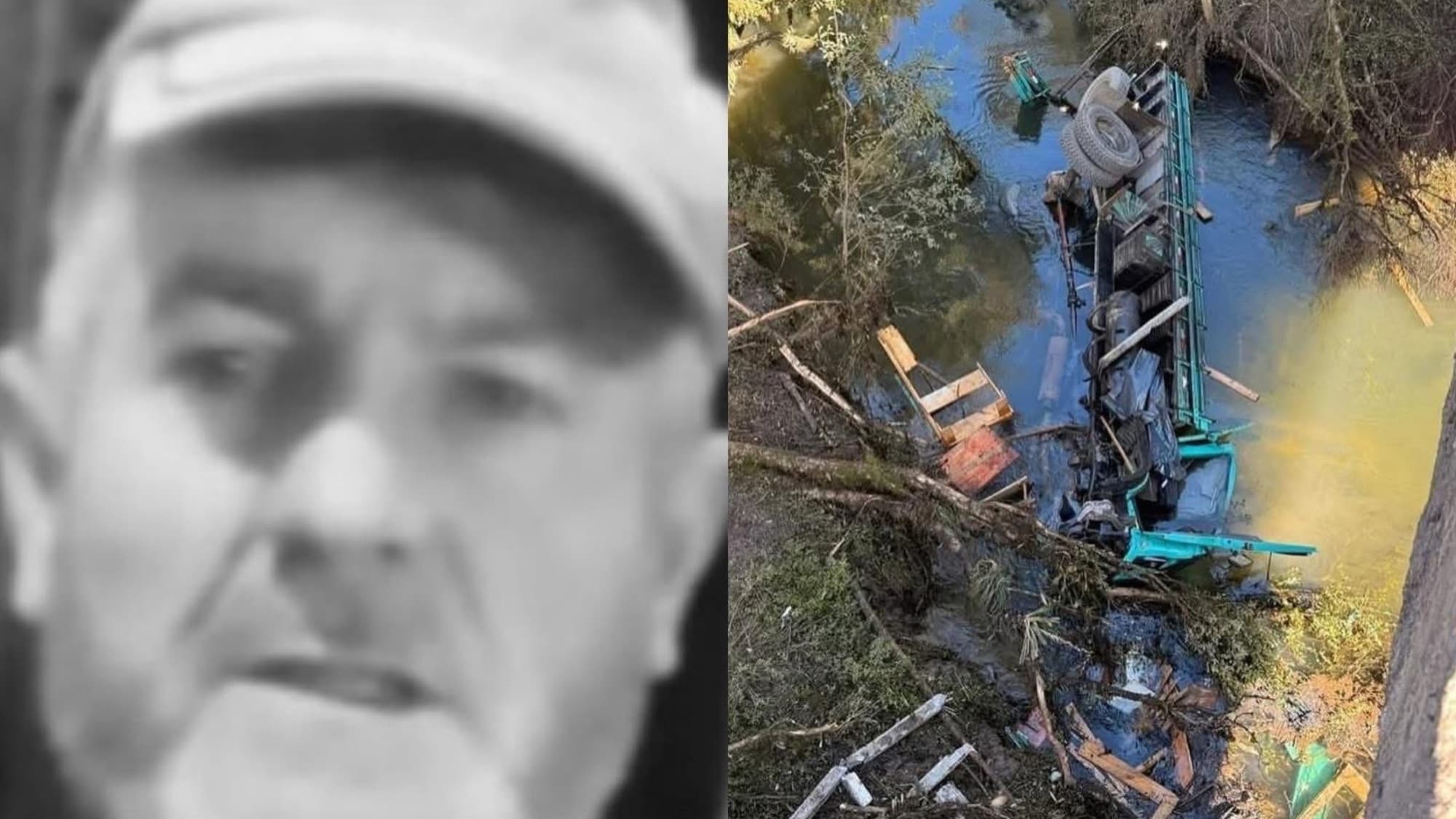 Identificado caminhoneiro que morreu após cair de ponte com caminhão em SC