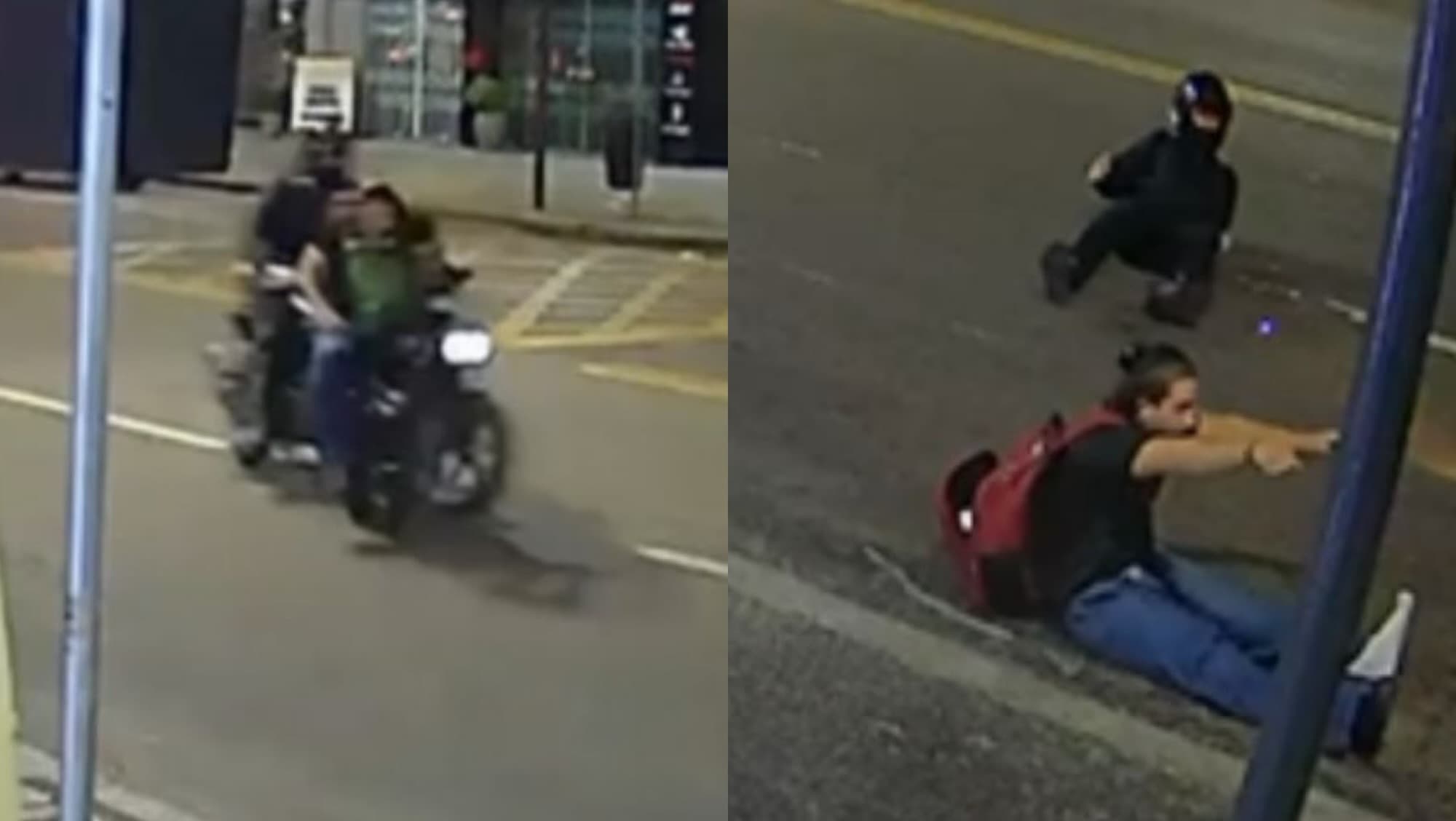 Moto elétrica atravessa sem frear, acerta moto e condutor segue guiando no chão em Itapema