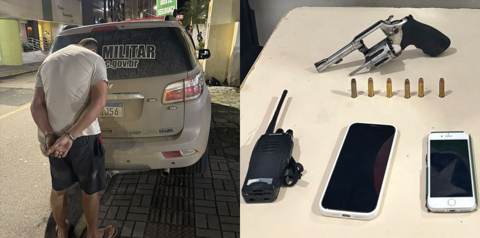 “Estava armado”: PM de Tijucas prende suspeito de envolvimento em assaltos