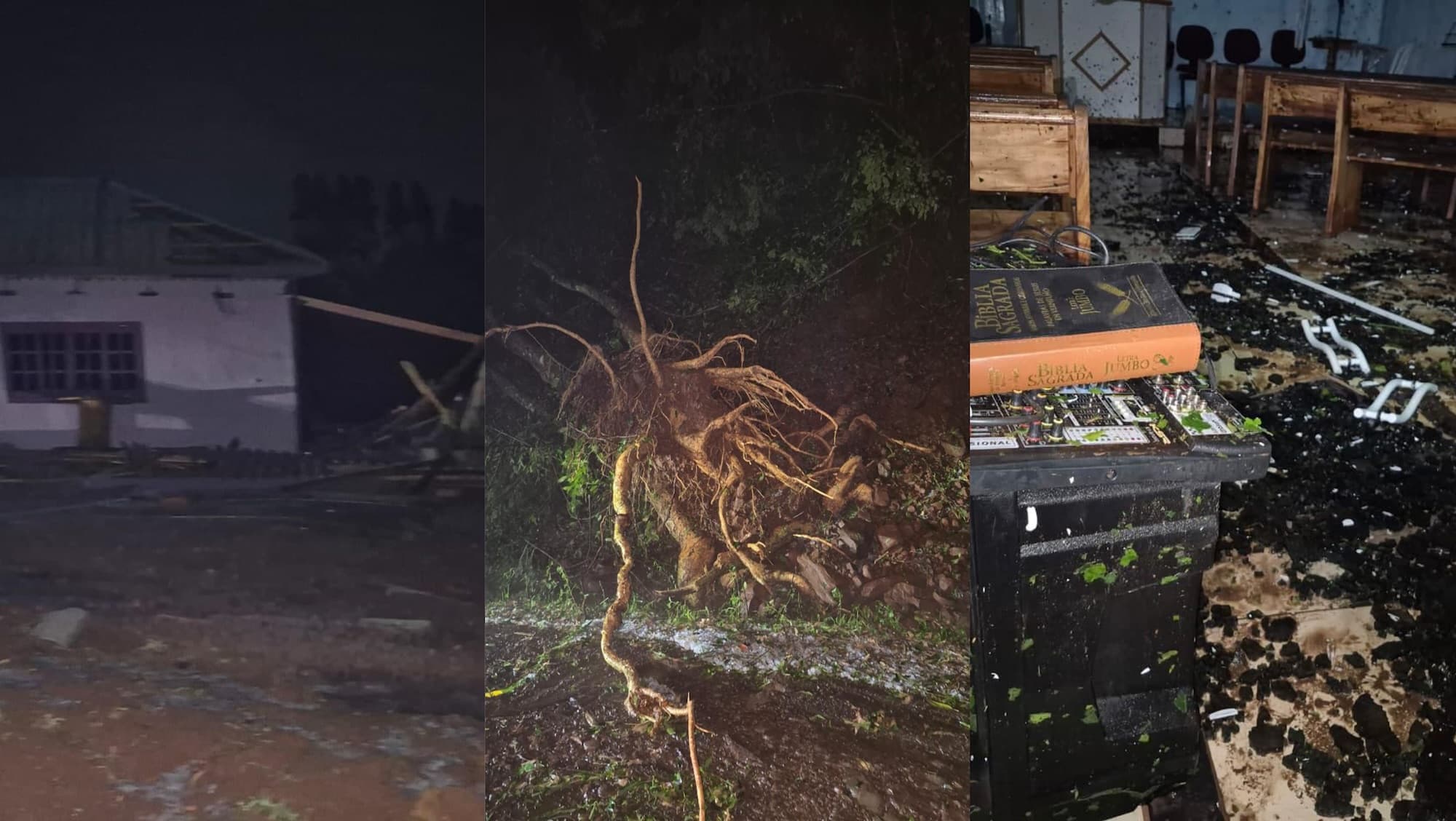 URGENTE: Possível tornado causa destruição no Oeste Catarinense