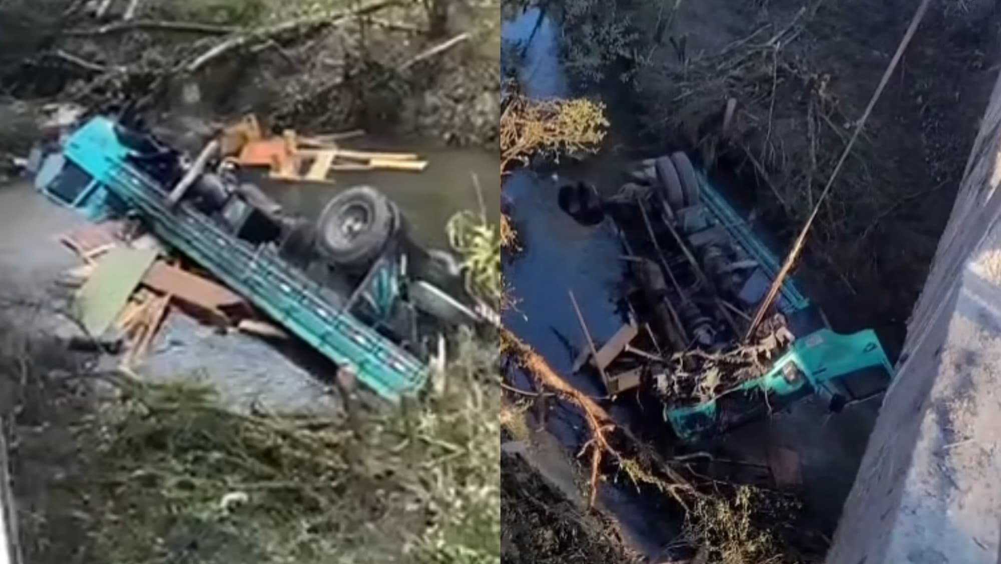 Trabalhador morre após caminhão cair de ponte na SC-414