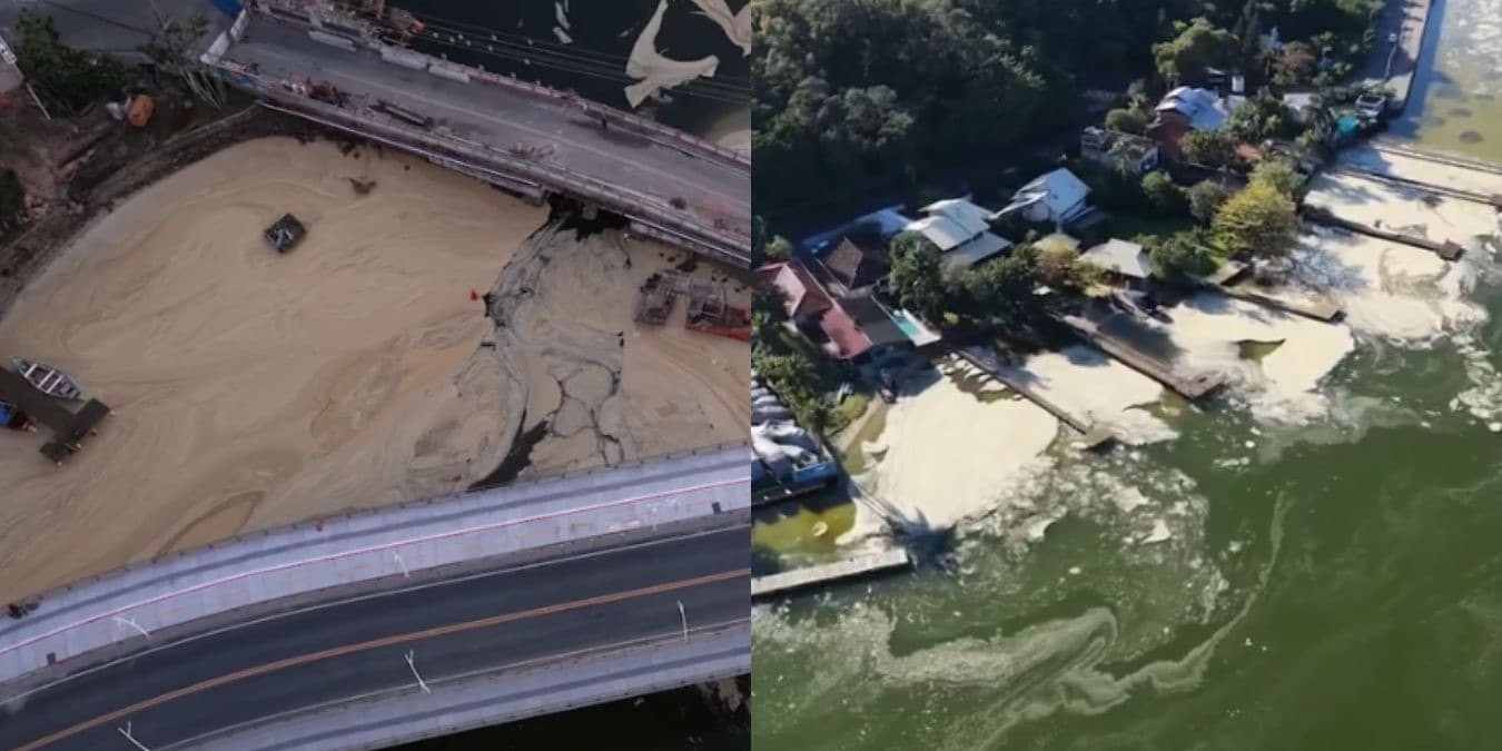 “Fenômeno natural”, diz prefeitura sobre “espuma misteriosa” na Lagoada Conceição em Florianópolis
