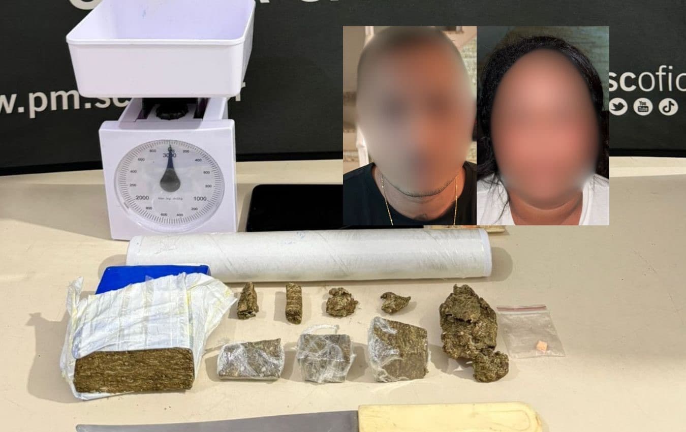 Mãe e filho presos por tráfico com 314g de maconha são liberados na delegacia em Porto Belo