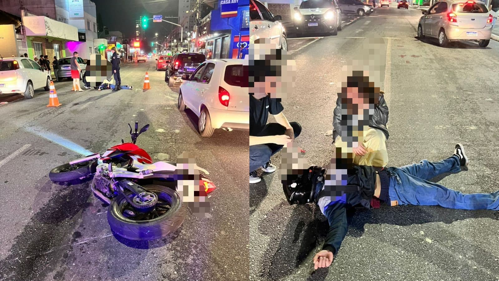Motociclista foge da Guarda Municipal e bate em carro em Itajaí