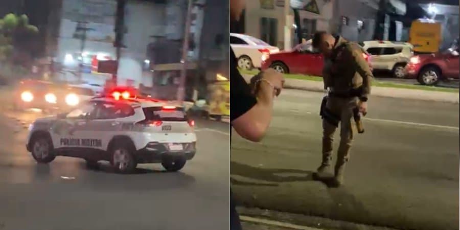 PMSC é alvo de xingamentos após acabar com balbúrdia em via pública em Lages