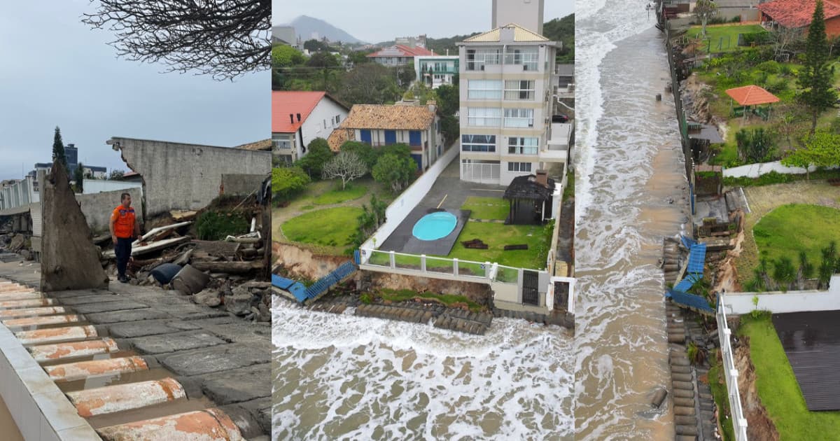Mar “engole” praia de Florianópolis e deixa moradores em pânico: “foi assustador”
