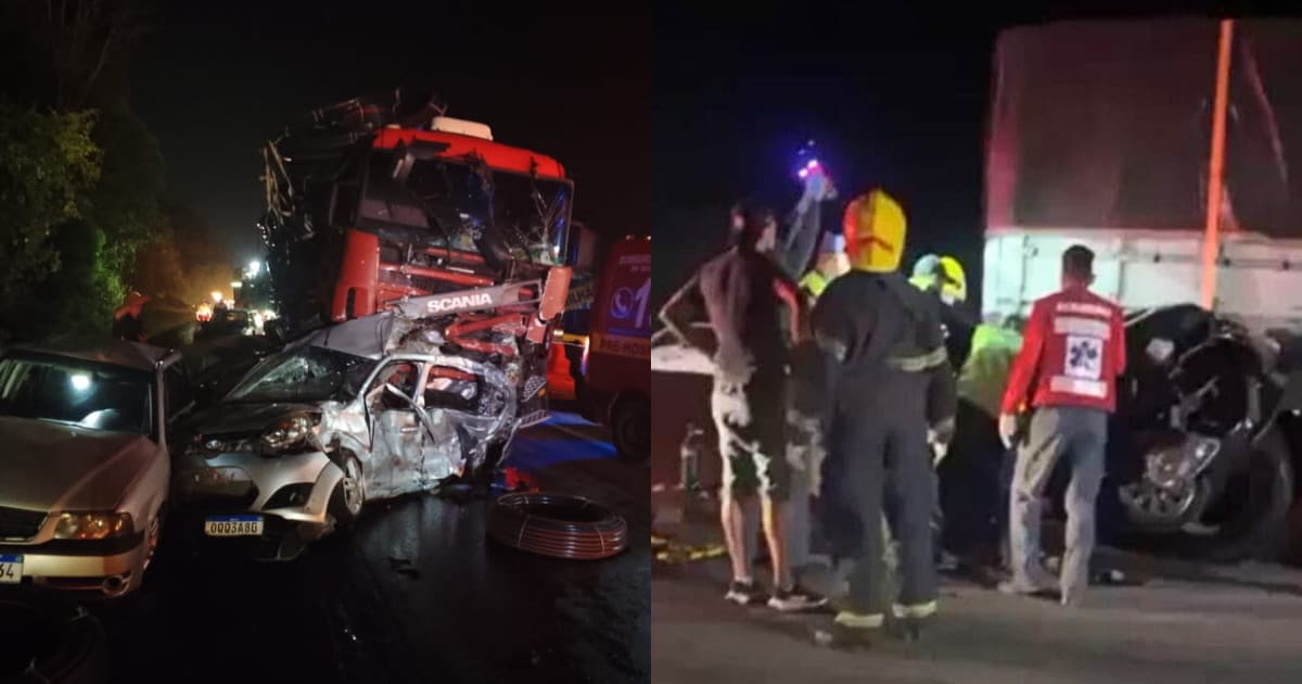 Atualização: engavetamento envolveu seis veículos na BR-101 em Barra Velha