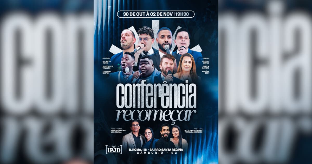Conferência Recomeçar promete dias de renovação espiritual em Camboriú