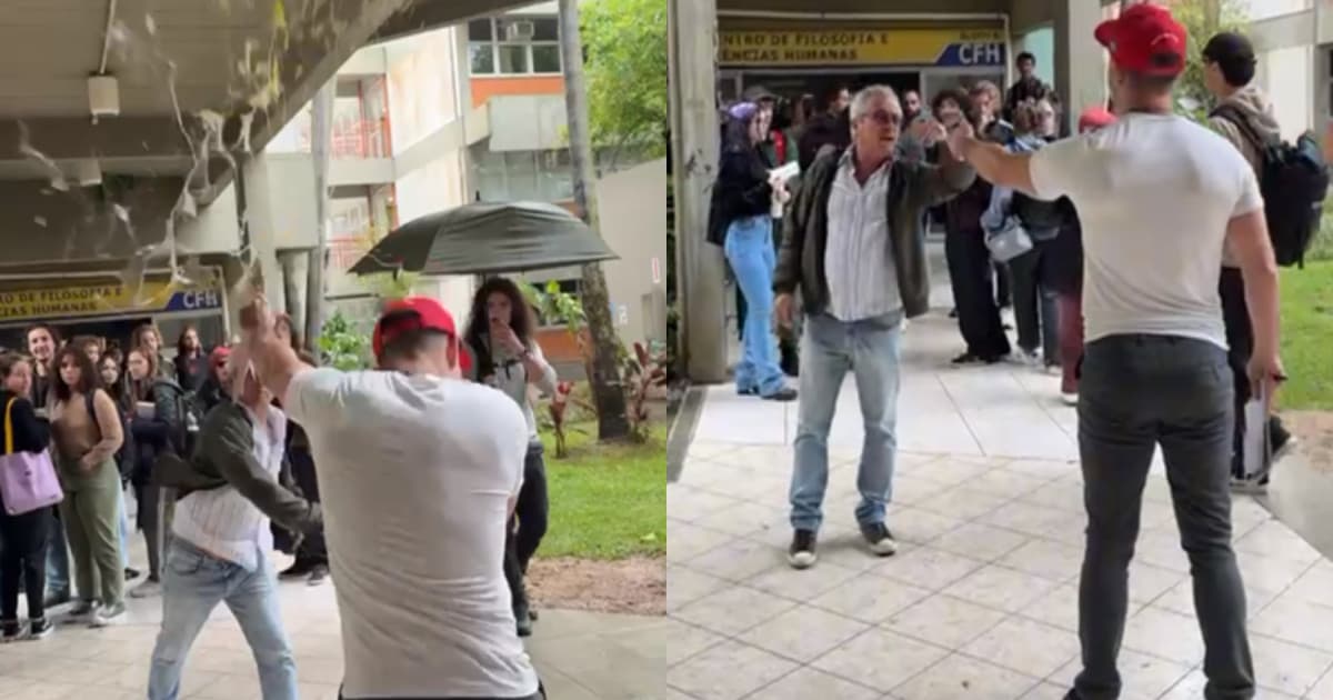 Estudante da UFSC joga ovos em ex-deputado que pediu opiniões sobre operação no RJ
