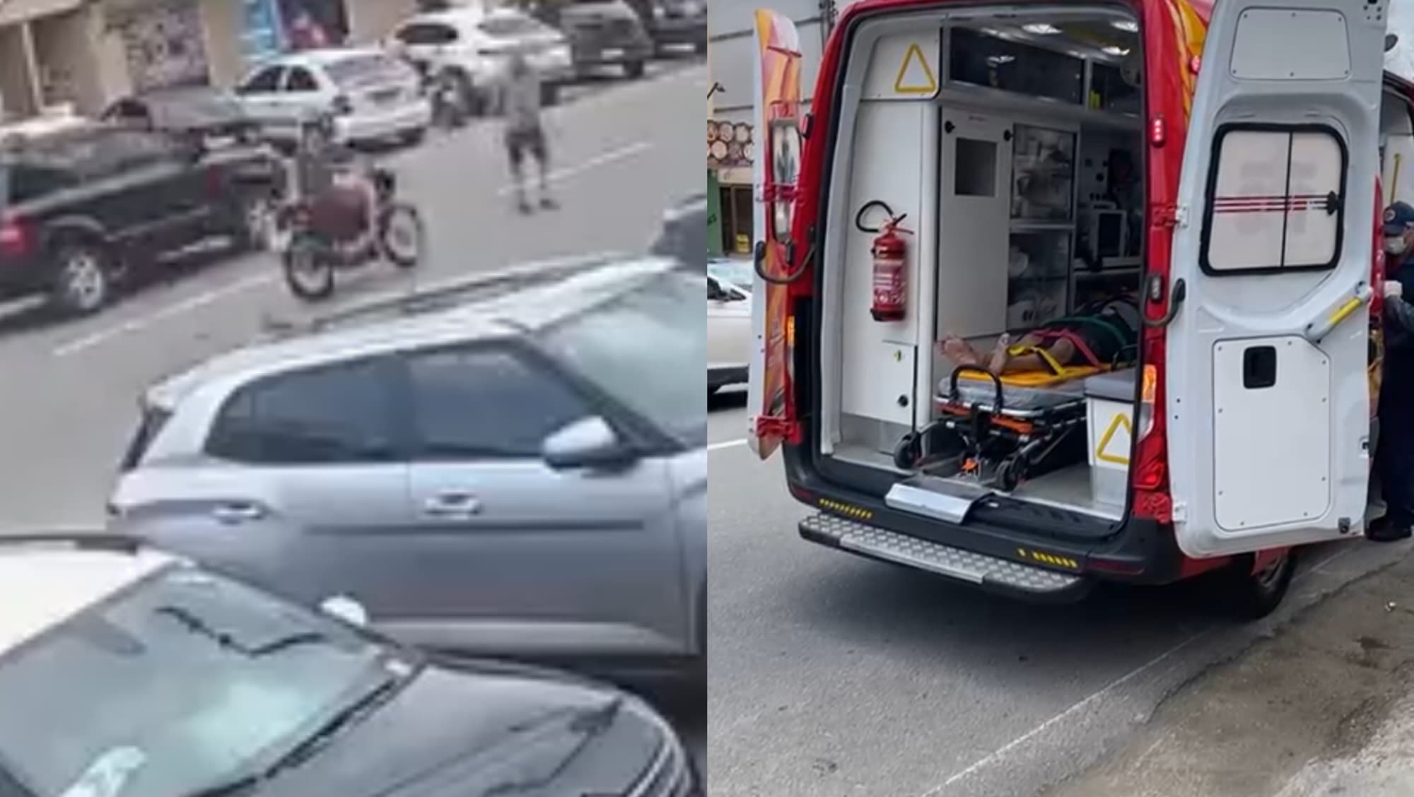 “Travou”: Idoso é atropelado por moto enquanto atravessava rua em São João Batista