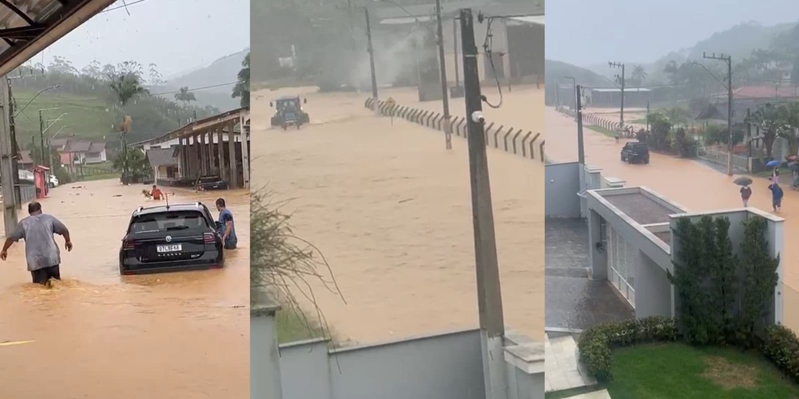 Alerta máximo: Defesa Civil emite alertas vermelhos e água invade casas no Litoral de SC
