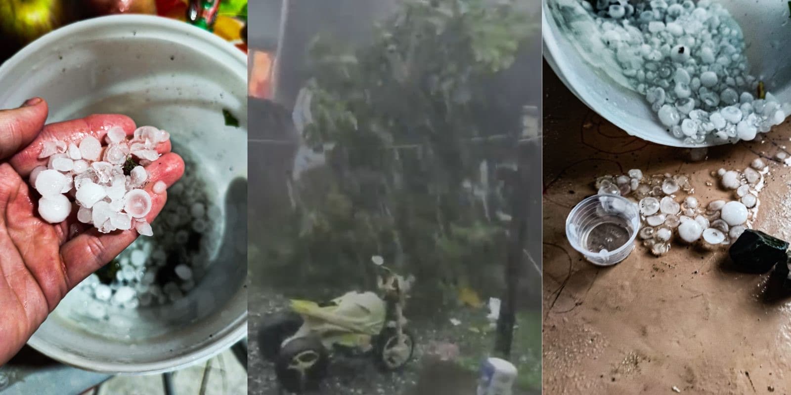 Alerta vermelho: forte chuva de granizo atinge o Vale do Rio Tijucas