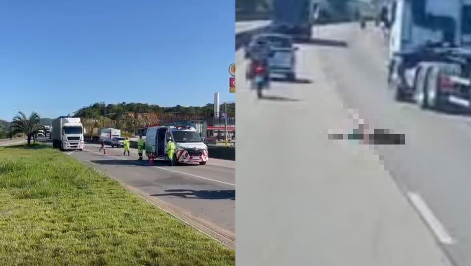 Homem morre atropelado por caminhão na BR-101 em Balneário Piçarras